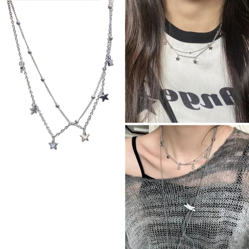 Fashionable Neck Jewelry Necklace Double Layer Choker Gift for Girls