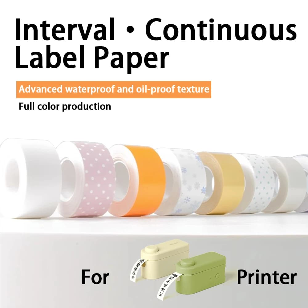 1Roll Adhesive Label Maker Paper for MAKEID M1/L1/E1 Mini/Mini HD Laminated Office Labeling Tape