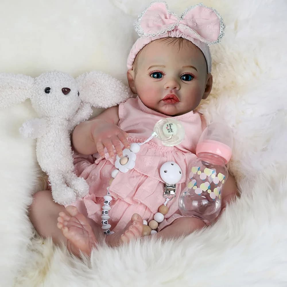 Baby Dolls Like Real Bebe Reborn Silicone Vinyl Full Body 45cm Realistic Newborn Girl Painted Babies Lifelike Doll Toy Gifts