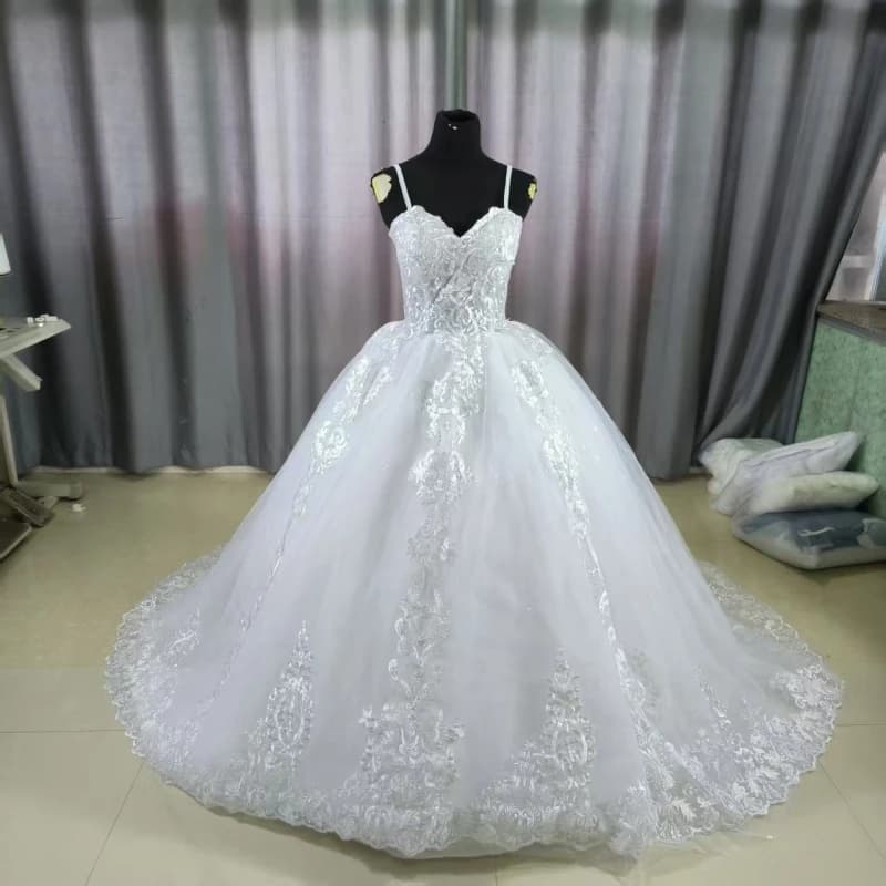 Whit Wedding Dresses For Women 2025 Summer Princesss Vintage Sweet Spaghetti Straps Sleeves Bridal Ball Gown Vestidos De Novias