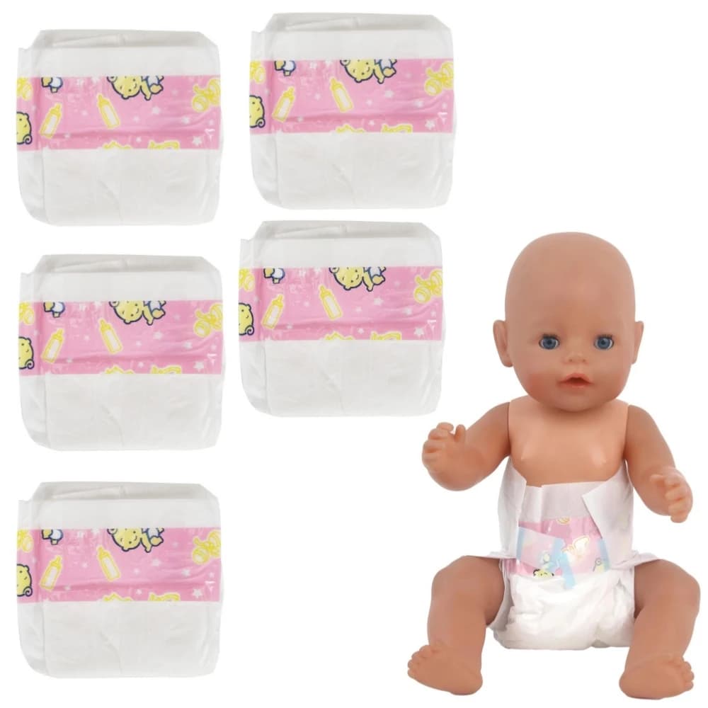 1/3/5Pcs Baby Dolls Diapers Pants Wear for 14-18 Inch Baby Dolls and Other Similar Dolls 43cm Baby Born Doll Underwear Doll Bibs
