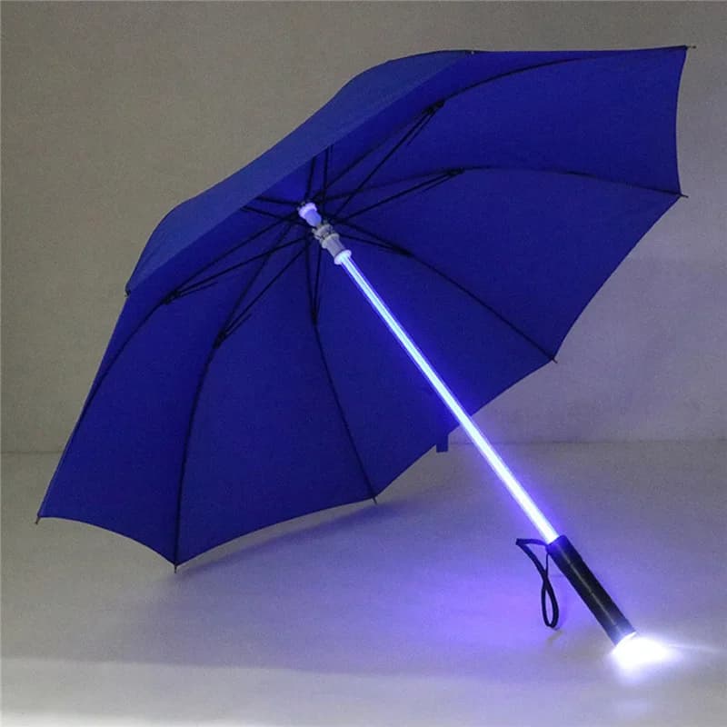 LED Illuminated Umbrella, Glittering Umbrella with Flashlight Handle, Adult, Men and Women