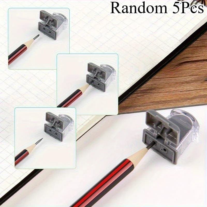 Random 5Pcs Double-Hole Pencil Sharpeners 2.0 Thick Core, Compact And Sharp, Can Be Cut Without Hands. Perfect For Office And Sc