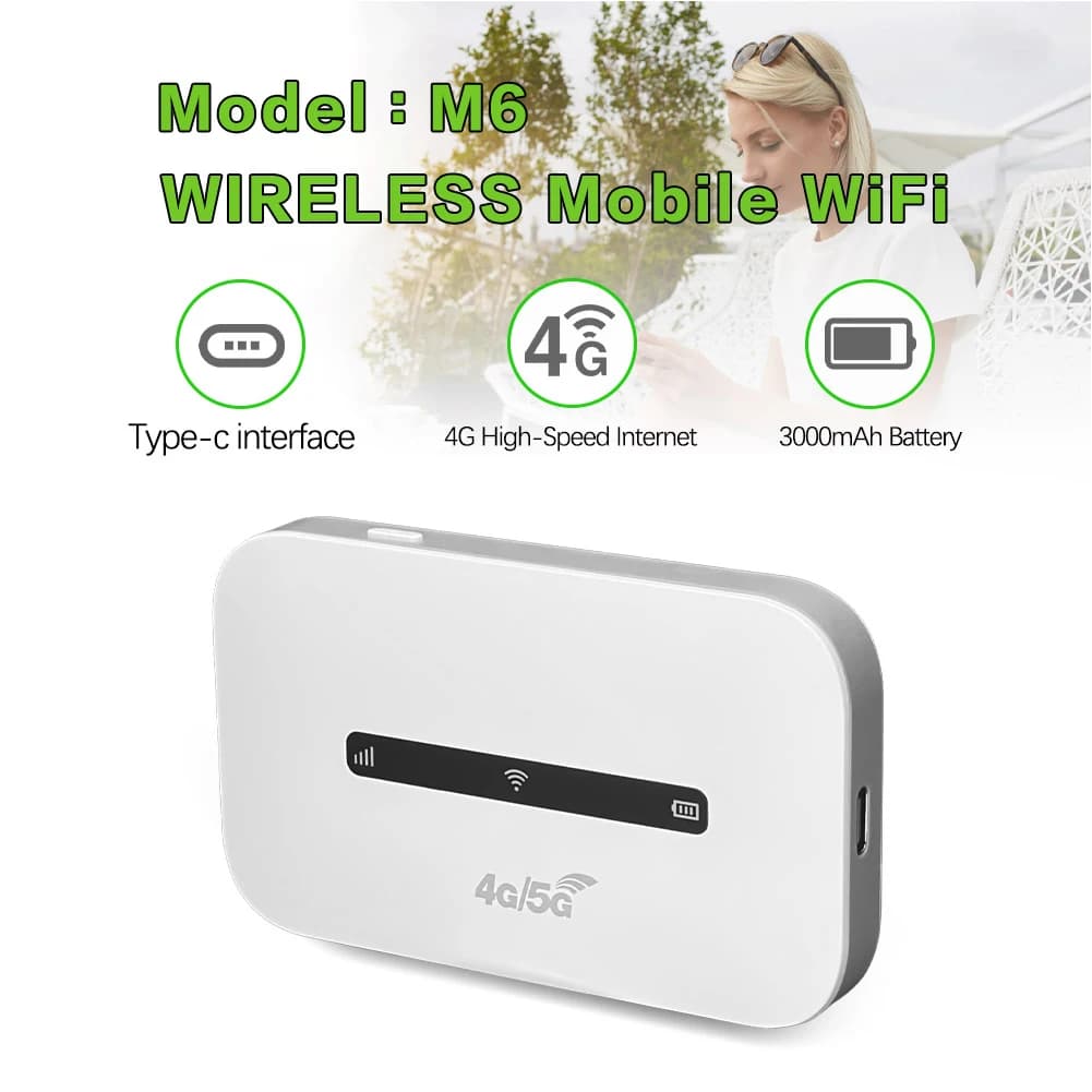 4G/5G Mobile WIFI Router 150Mbps 4G LTE Wireless Router 3000mA Portable Pocket MiFi Modem Mobile WiFi Hotspot with Sim Card Slot