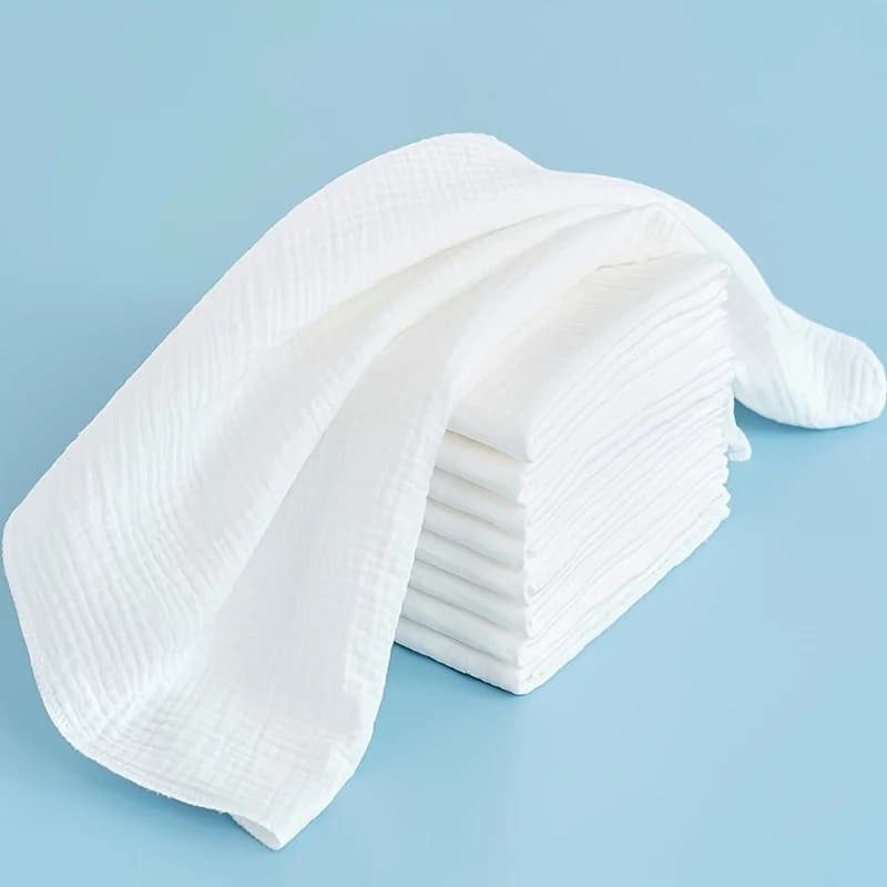 10pcs Baby Diapers, Pure Cotton Muslin Cloth Diapers, Soft & Breathable, Solid Colors for Newborns & Infants, Ideal for Home Use