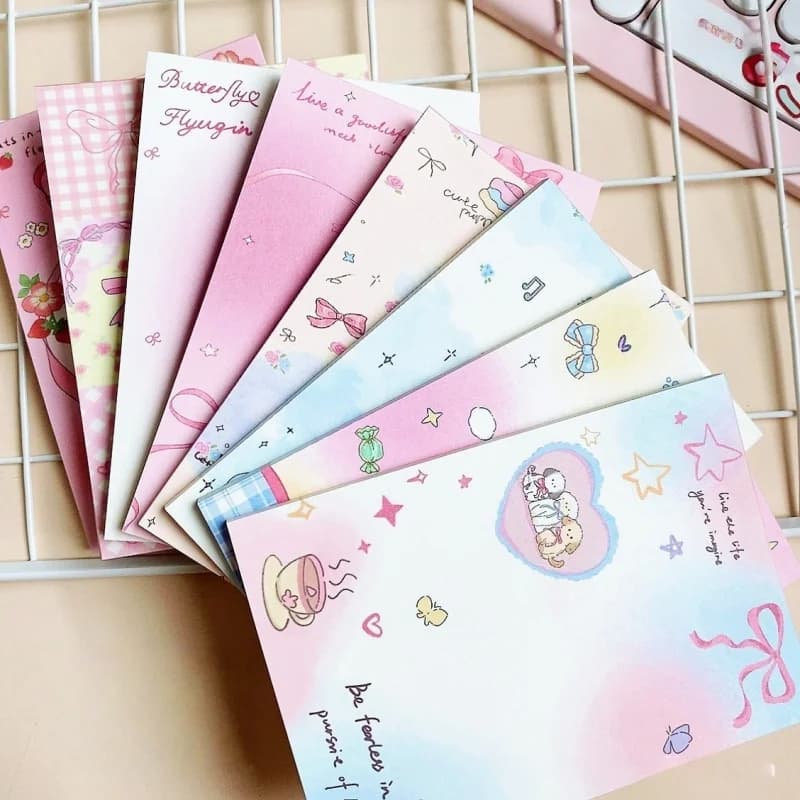 50Page/Book Pink Bow A7 Notepad,Tearable Pocket Notebook Memo Pad Journal Decor Paper,Office School Supplies Stationery