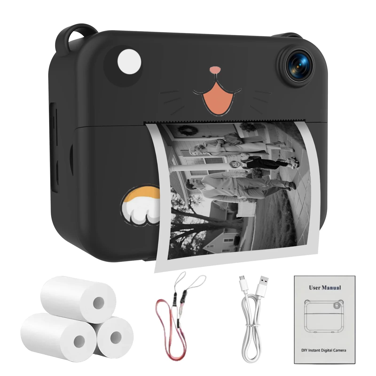 Digital Children Camera Kids Camera Instant Print Photo HD Video Recorder Mini Thermal Printer Best Birthday Festive Gifts 1080p