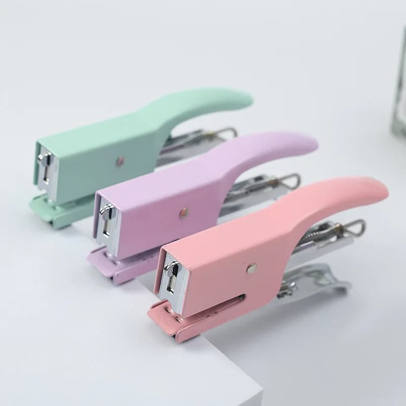 Mini Stapler for Office 15 Sheets Capacity Compact Portable Desk Stapler Smooth Action for Paper Craft School
