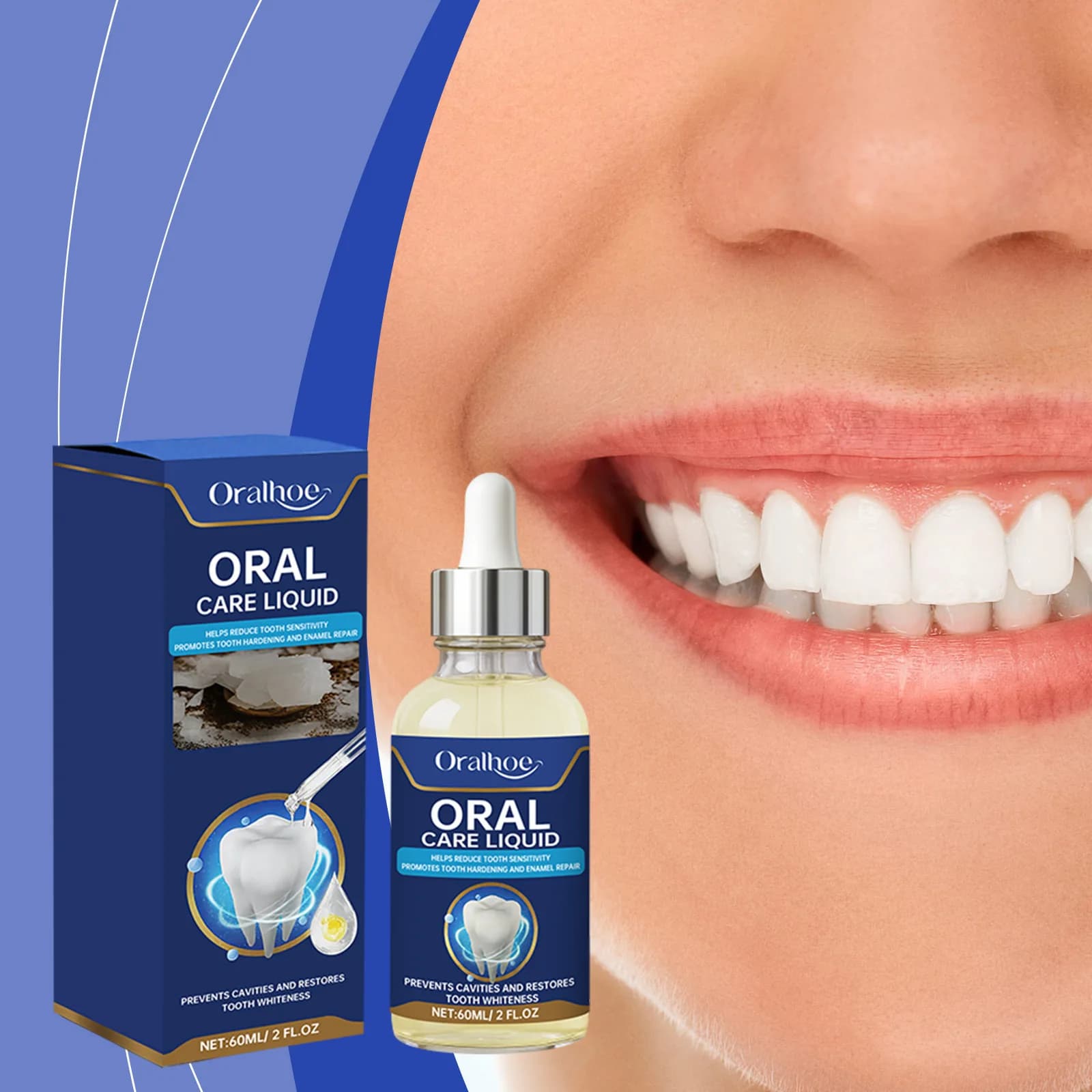Oralhoe Oral Care Liquid Enamel Repairing Reduce Sensitivity Prevent Cavities Remineralizing Sensitive Gum Teeth Whitening Serum