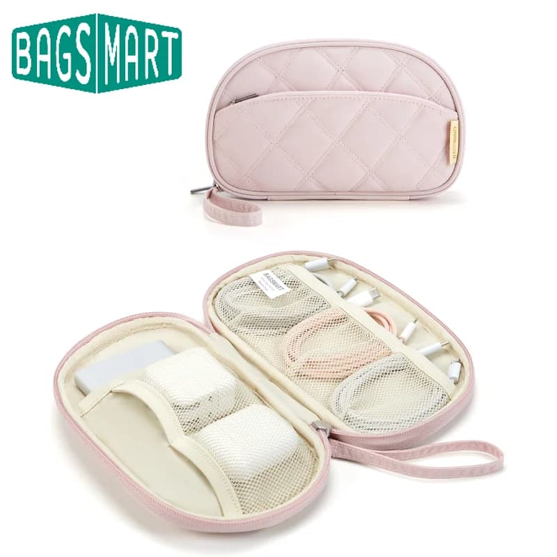 BAGSMART Travel Cable Bag Compact Tech Electronic Organizer Travel Case Essentials for Charger Cable Phone Flash drive