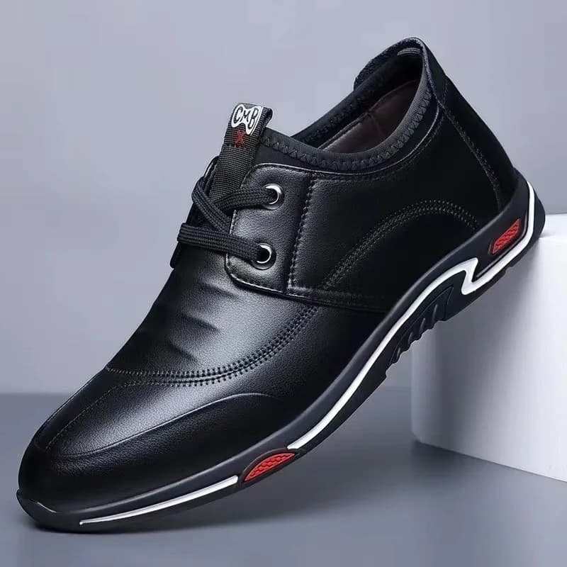 Men's Casual Shoes Spring Autumn Wearable Breathable Knot Design Leather Work Boots Versatile Dad Trendy Footwear JIFANPAUL