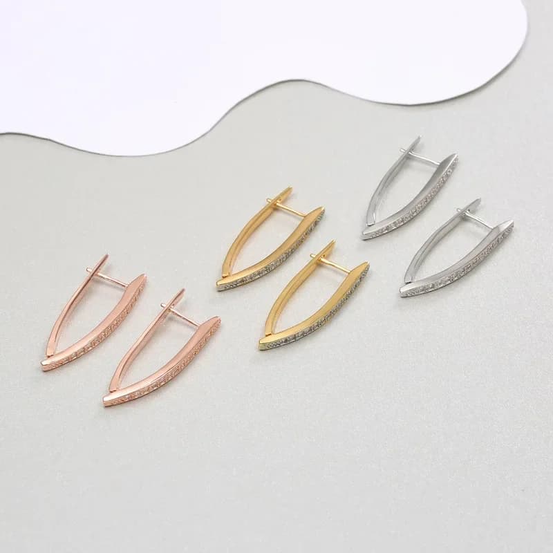 925 Sterling Silver 18K gold earrings for Women Wedding Decoration Delicate Design Austria crystal Jewelry Lady Gifts Luxury