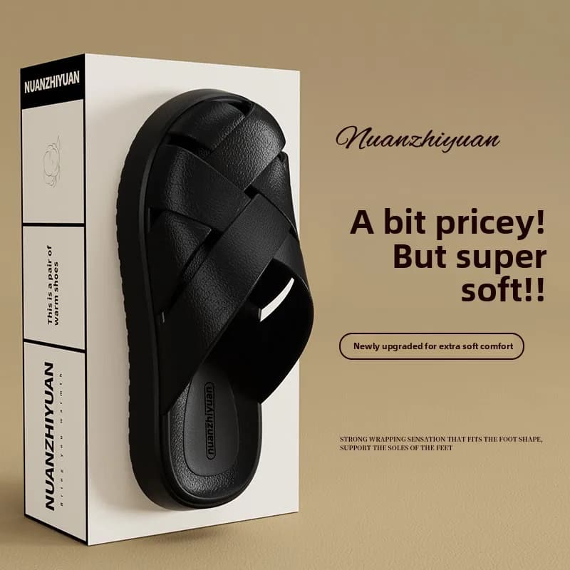 Women's Open-Toe Slippers Indoor Home Quiet Soft Bottom Anti-Slip Hole Hole Shoes Couples Summer 2026 New Style Casual Slip-On
