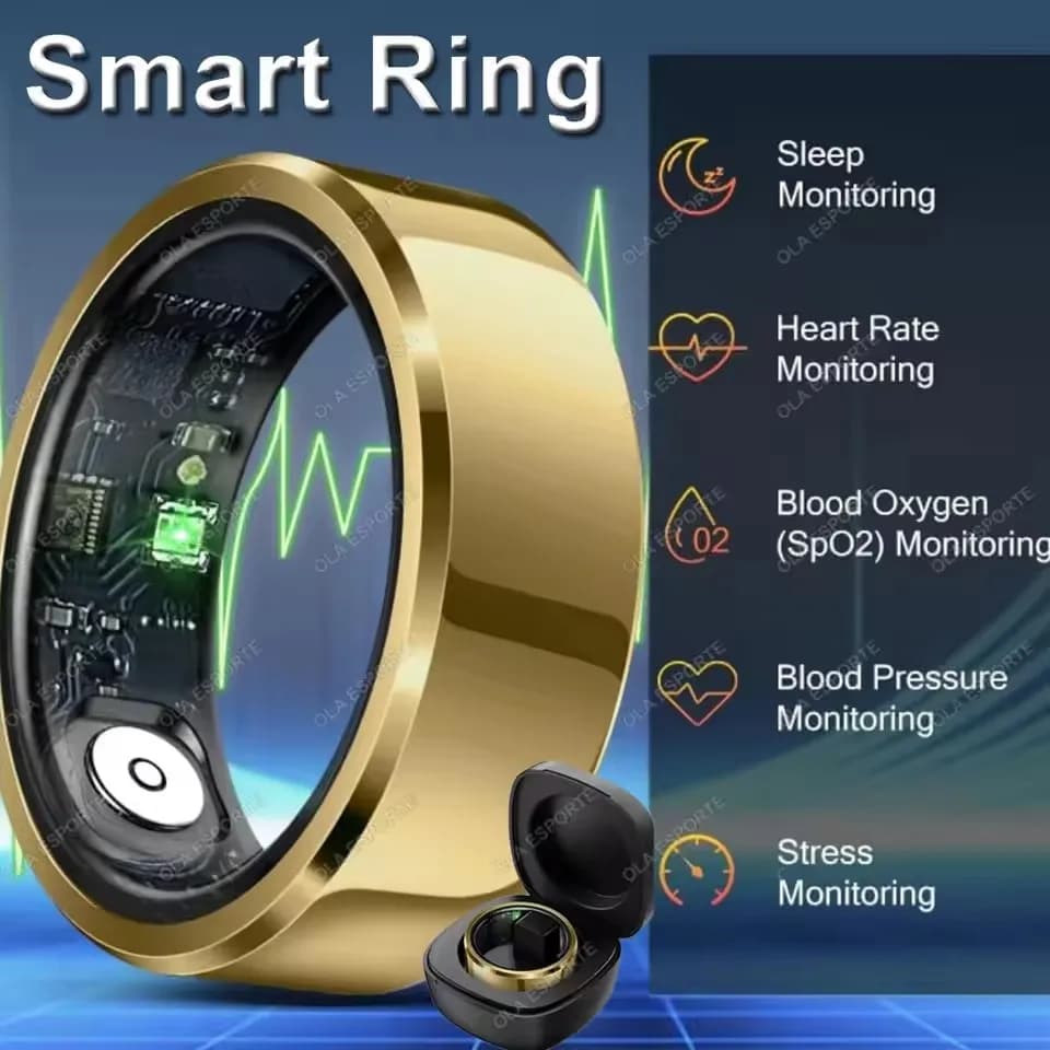 2026 Smart Ring Blood Pressure Heart Rate Sleep Monitoring Smartring IP68 & 5ATM Waterproof Multi-sport Mode Smartring Man Women