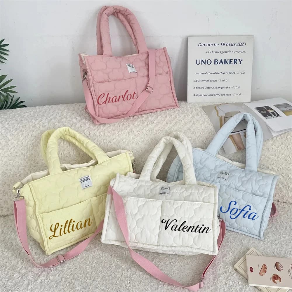 Personalized Baby Diaper Bag Mommy Bag Maternity Packs Baby Stuff Nappy Bags for Mom Mummy Handbags Strollers Mother Kids