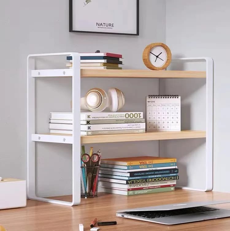 Shelf Desktop Storage Bookshelf Student Desk Shelves Racks Office Computer Desk Tiered Cabinet Home Storage Holders Organizer