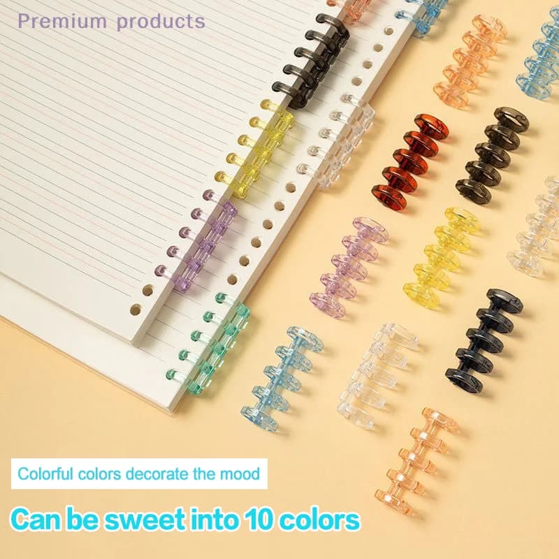 20Pcs Binder Buckle for Loose-Leaf Books 5-Hole Binding Ring DIY Punch Accessories Comfortable Home Office Supplies