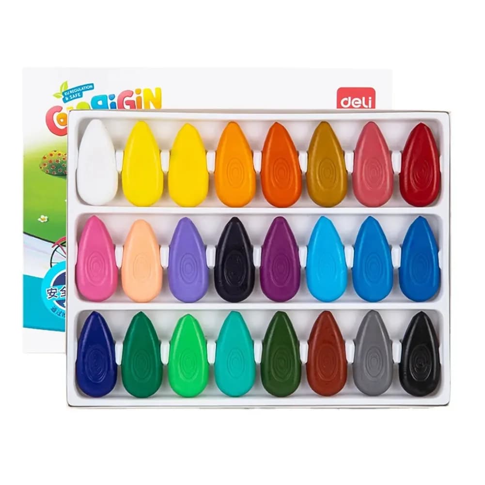 12/24 Colors/Set Non Dirty Hand Washable Drop Shape Crayons Safe Non-Toxic Pen Toddler Gift Early Education Tools for Kids Baby