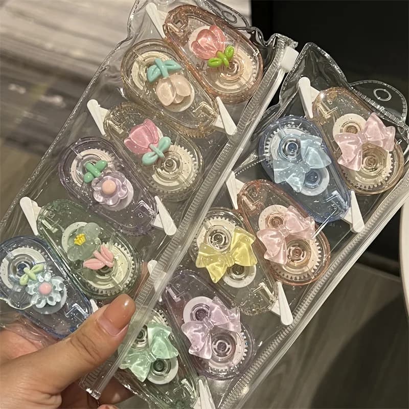 6Pcsx6m Kawaii Bow Correction Tape Set Student Correction Tool Back to School Aesthetic Stationery Student School Supplies