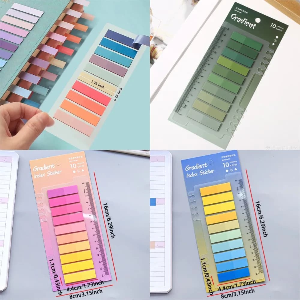 200Pcs Sticky Notes Transparent Self-Adhesive Book Markers Annotation Reading Book Clear Tab Kawaii Cute Stationery Stickers