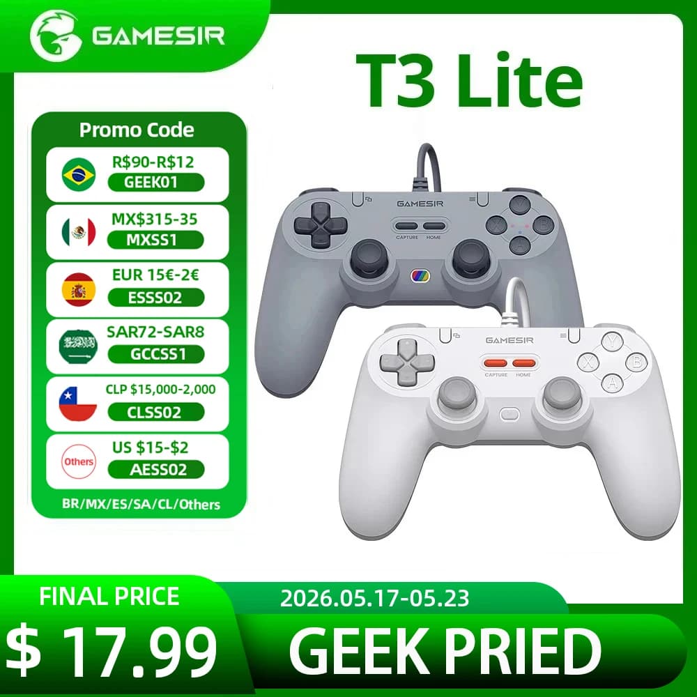 Gamesir Controller TEGENARIA T3 Lite Controles Mandos Para PC Nintendo Switch 1&2 Wired Gamepad Android Hall Effect Retro Design