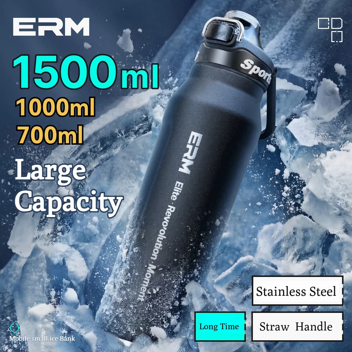 Stainless Steel Water Bottle Cycling Tumble Insulated Cold And Hot Flasks Double Wall Portable With Handle Sports Outdoor Cup