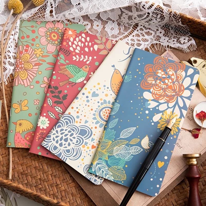 4 vintage kraft paper notebooks, portable, small diary, planning notebook, daily notebook