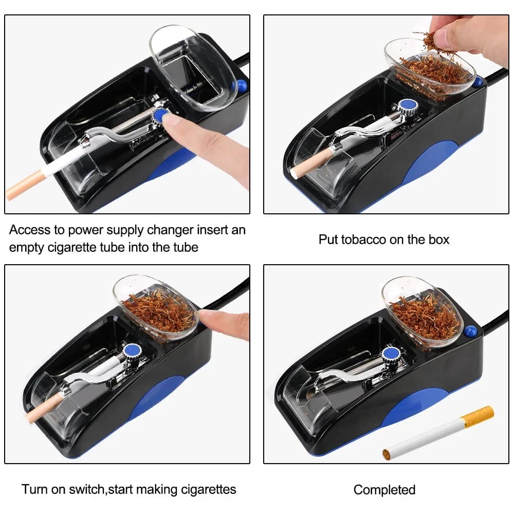 Electric Automatic Cigar Roller Cigarette Rolling Machine Smoking Tool with EU Plug DIY Cigar Injector Maker Smoking Accessories