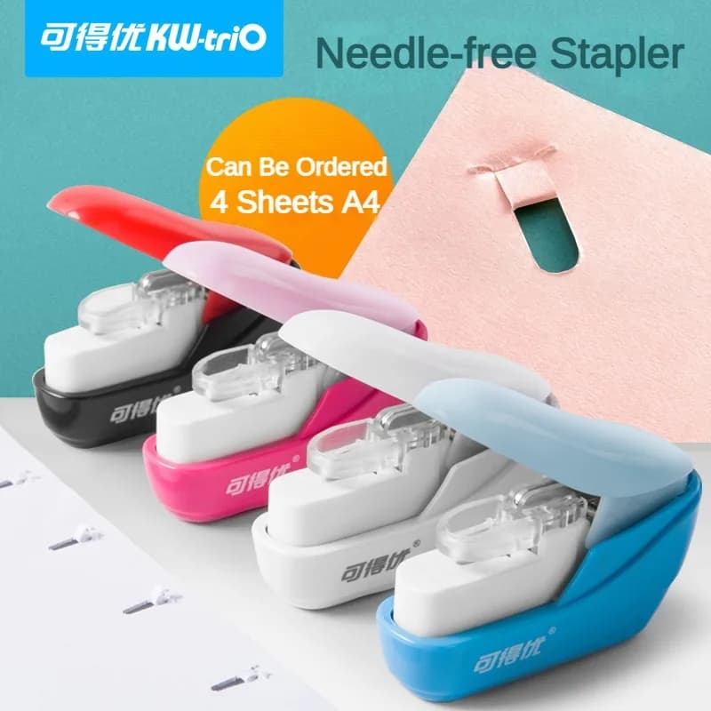 No Staples Stapling Machine Mini Book Stapleless Stapler Paper Stapling Stapler Without Staple Office Accessories Stationery