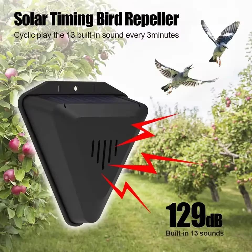 Solar Animal Repeller Outdoor Garden Bird Repellent Alarm Deterrents For Deer Rabbit Squirrel Crop Yard Protection 1Set
