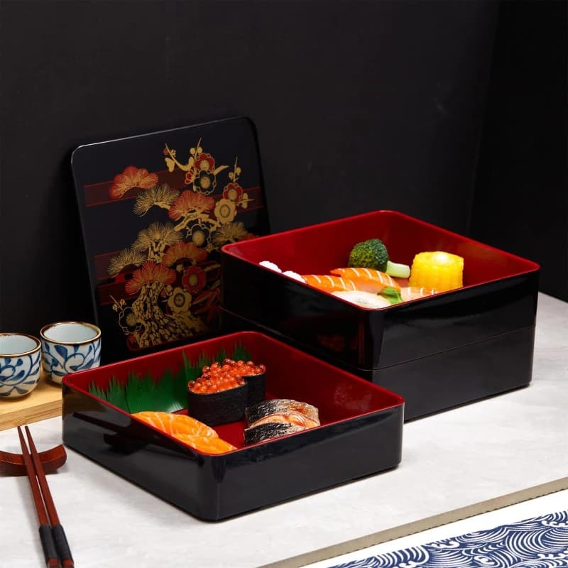 Large Japanese 3-Tier Bento Box Wooden Lunch Container Pine Bamboo Sushi Set Portable Elegant Food Storage Box