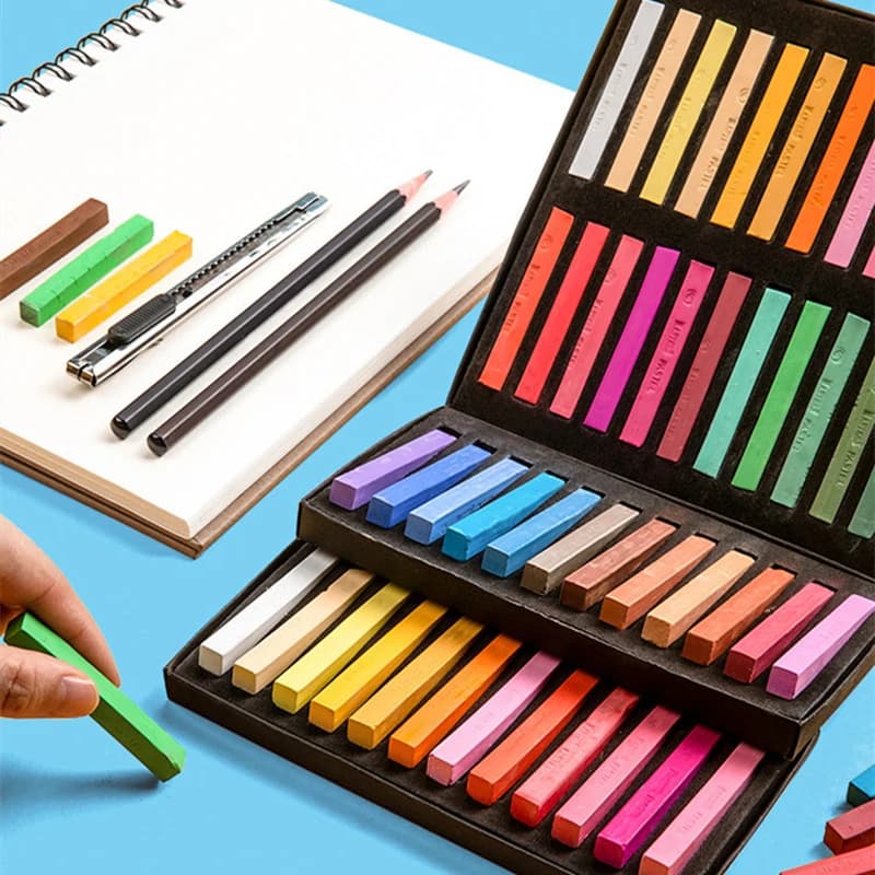12/24/36/48 Colors/Set Art Drawing Set Chalk Crayons Soft Dry Pastel Color Crayon Brush Stationery for Students Art Supplies