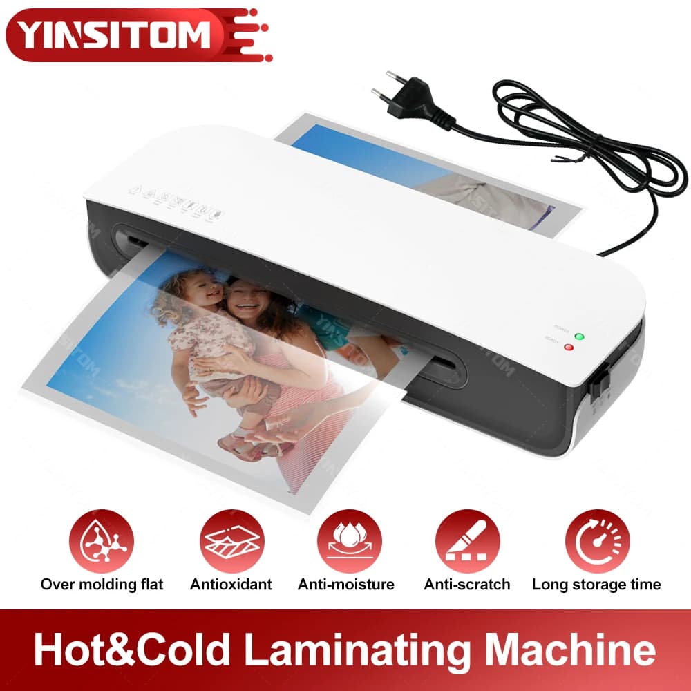 YINSITOM A4 Laminator A3 A4 A5 A6 Laminating Machine in Hot and Cold Mode with Paper Dryer, Corner filling and laminate sheets