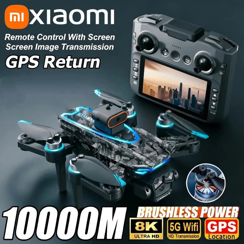 Xiaomi D13 GPS Drone 8K Triple-Camera HD Optical Flow Intelligent Obstacle Avoidance Brushless Motor Screen Remote Control Drone