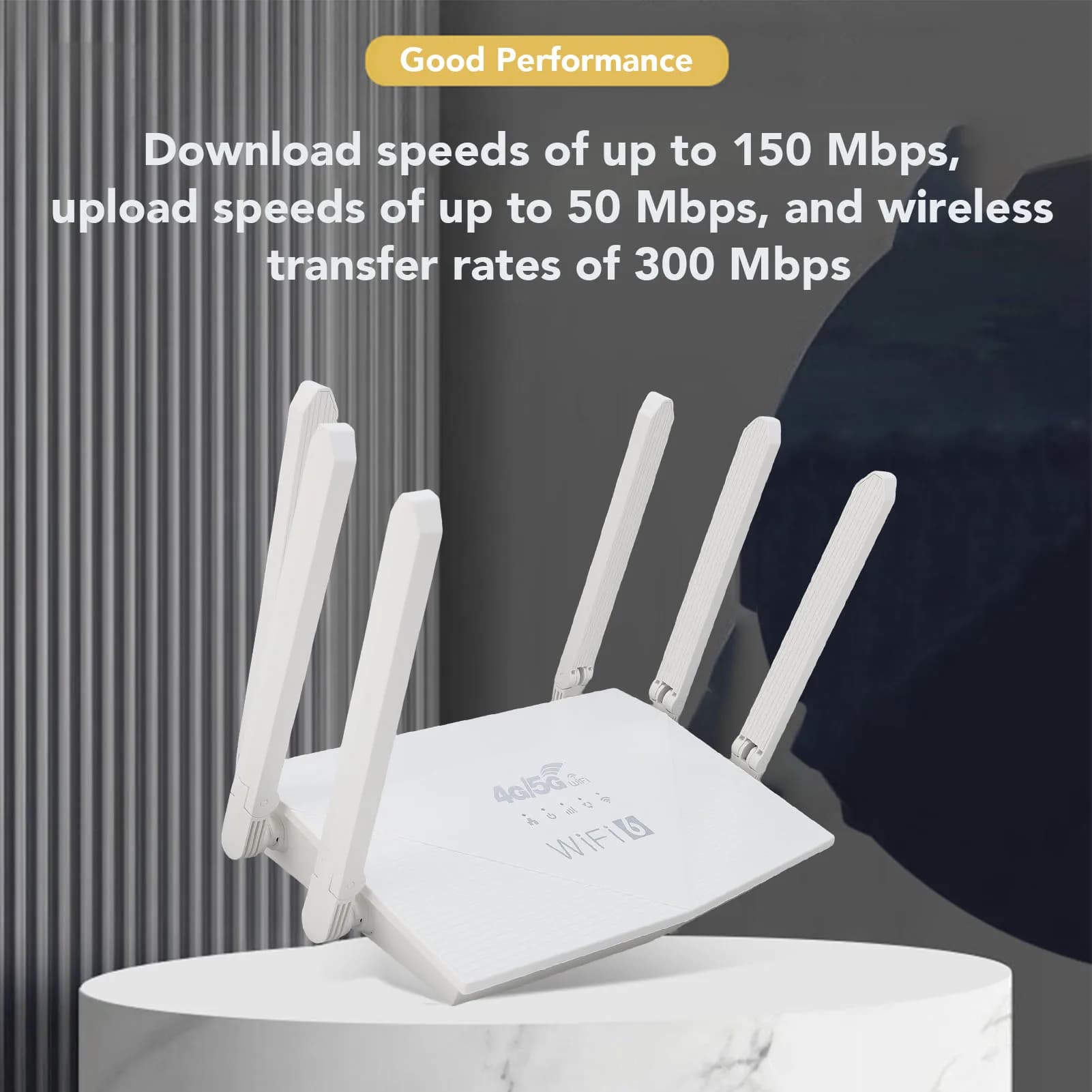 Wireless Internet Router Wireless Router WiFi6 4G 5G CPE LTE 300Mbps 6 Antennae Wireless Internet Router with SIM Card Slot