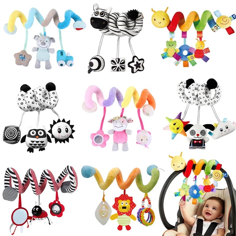 Baby Stroller Rattle Toys Hanging Toys Infant Baby Spiral Plush Toys for Crib Bed Stroller Newborn Baby Games Toys 0 6 12 Months