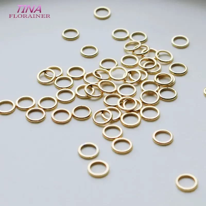 20PCS 14K Gold Plated Brass Closed Rings 4MM 5MM 6MM Jewelry Accessories Making Supplies