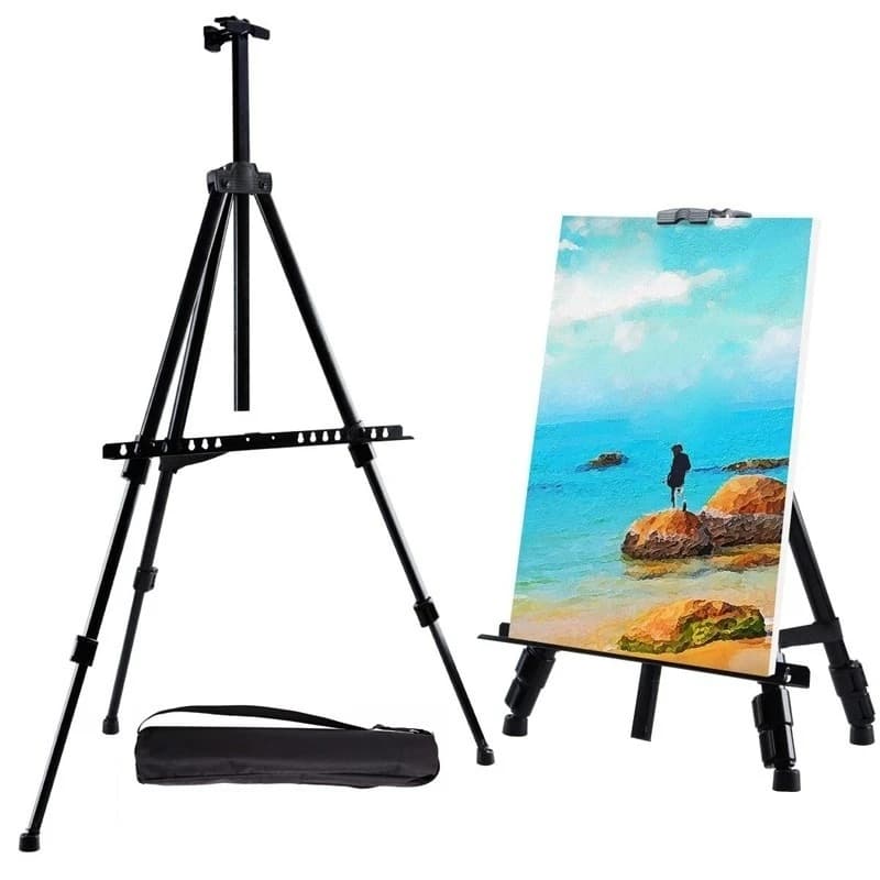 1Pc Foldable Adjustable Metal Sketch Easel Stand Portable Aluminum Alloy Travel Easel For Artist Art Supplies Drawing