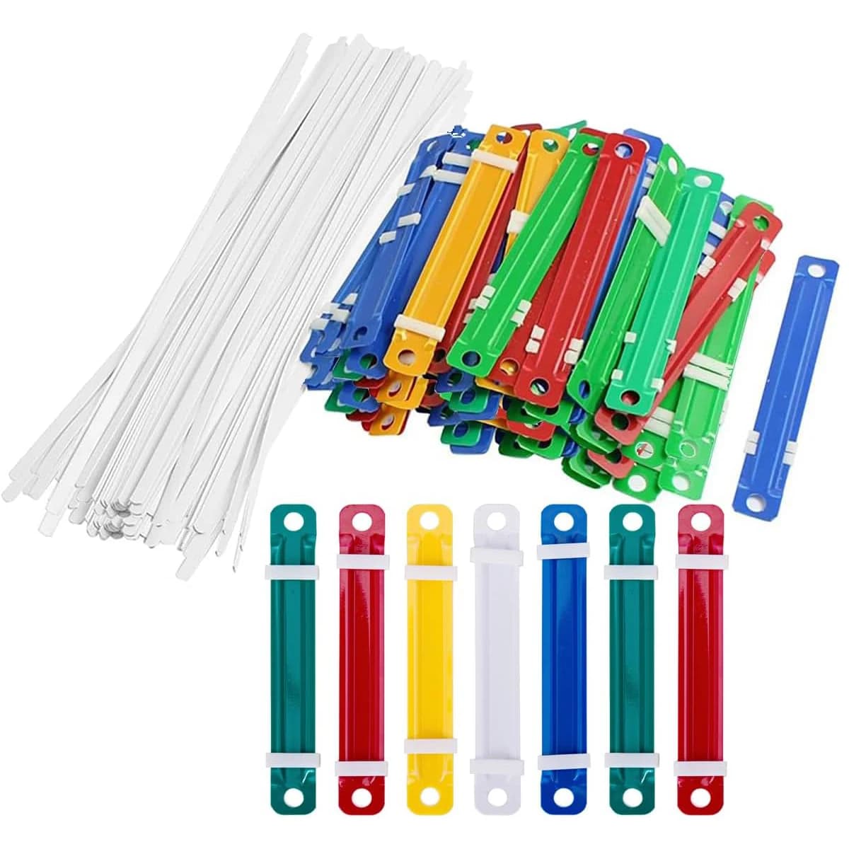 50sets binding clips, paper organizer binders, file color plastic paper fasteners suitable for office and home use