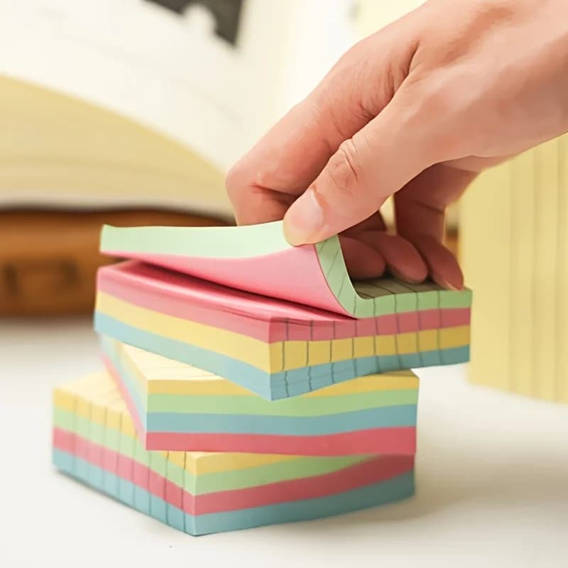 100 Sheets Per Book Creative Colorful Sticky Notes Stickers Office Stationery Home School Tearable Strongly Adhesive Note Papers