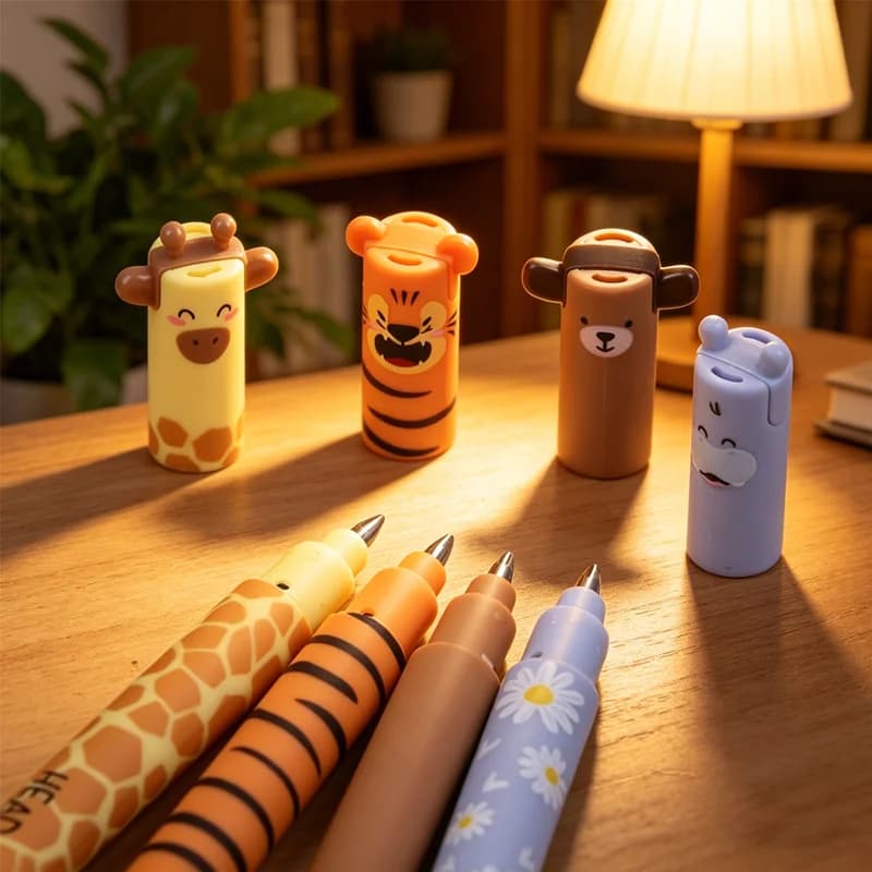 NEW Cartoon Animal Erasable Pens 1/8Pcs Lovely Writing Tools for Journaling Diary Office School Stationery Kids Students Gift