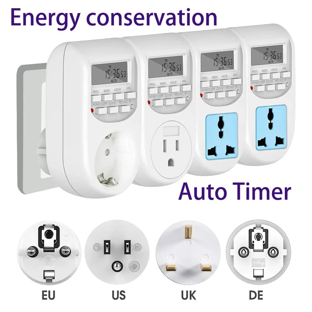 Garden 7 Day Heavy Duty Digital Programmable Timer 16 Programs EU US UK DE Plug 24 Hour Cyclic Controller Switch Socket for Pump