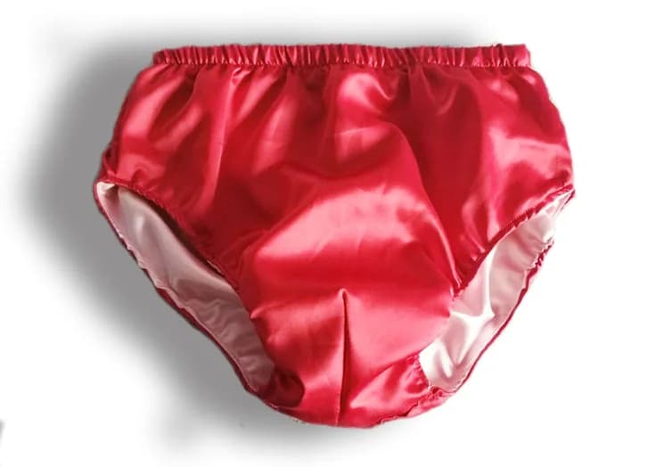 Handmade Silk Soft Satin Women's Underwear mid Waist Comfortable Briefs Ladies Innerwear Home Clothes