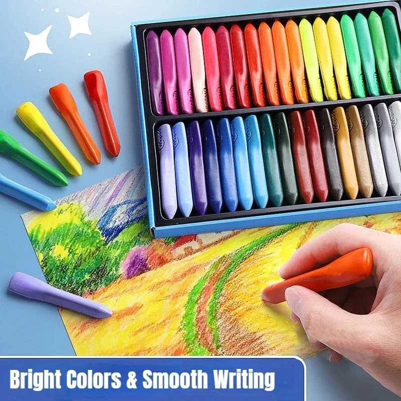 12/18/24 Colors Dual-head Pastel Colorful Crayons Triangular Crayon Set Washable and Erasable Crayon Durable Graffiti Oil Stick