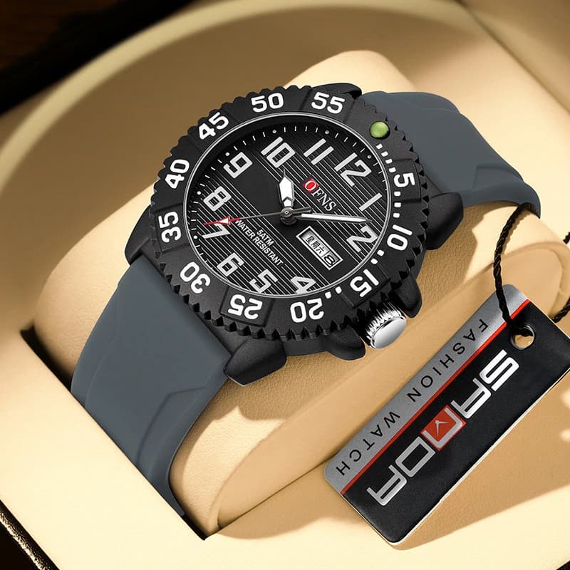 Men's Watch Sports High End Brand Electronic Quartz Double Calendar Trendy Digital Waterproof Male Fashion Clock Watches Gift