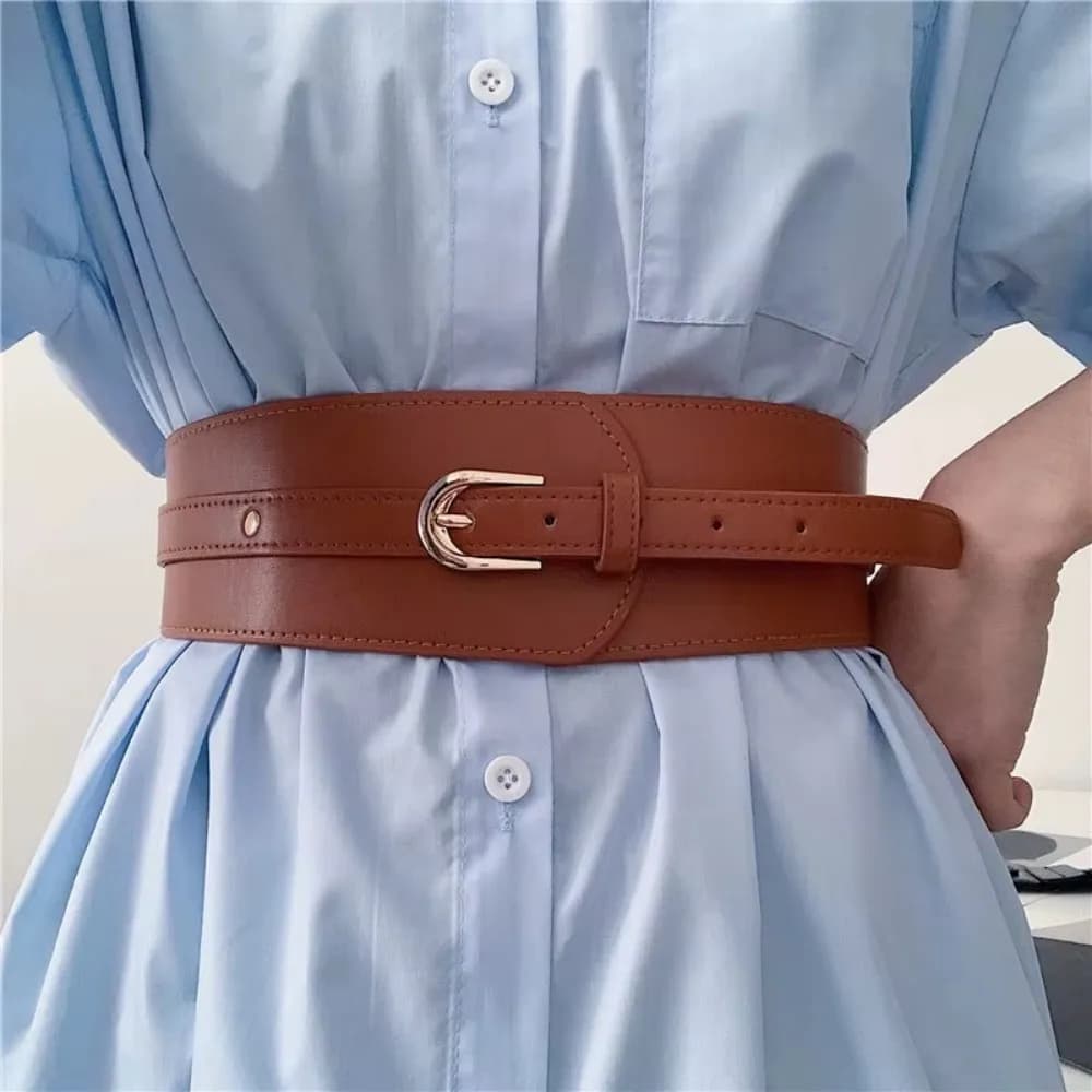 Leather Belts For Women High Quality Adjustable Pu Leather Long Waistband Female Vintage Waist Wide Coat Corset Belt Cummerbunds