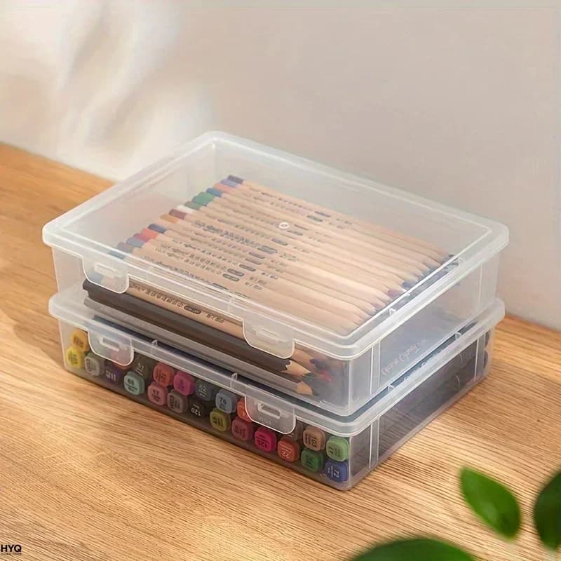 High Capacity Pencil Case Clear Plastic Sketchbook Marker Colored Pencil Painting Organizer, Back to School Essentials
