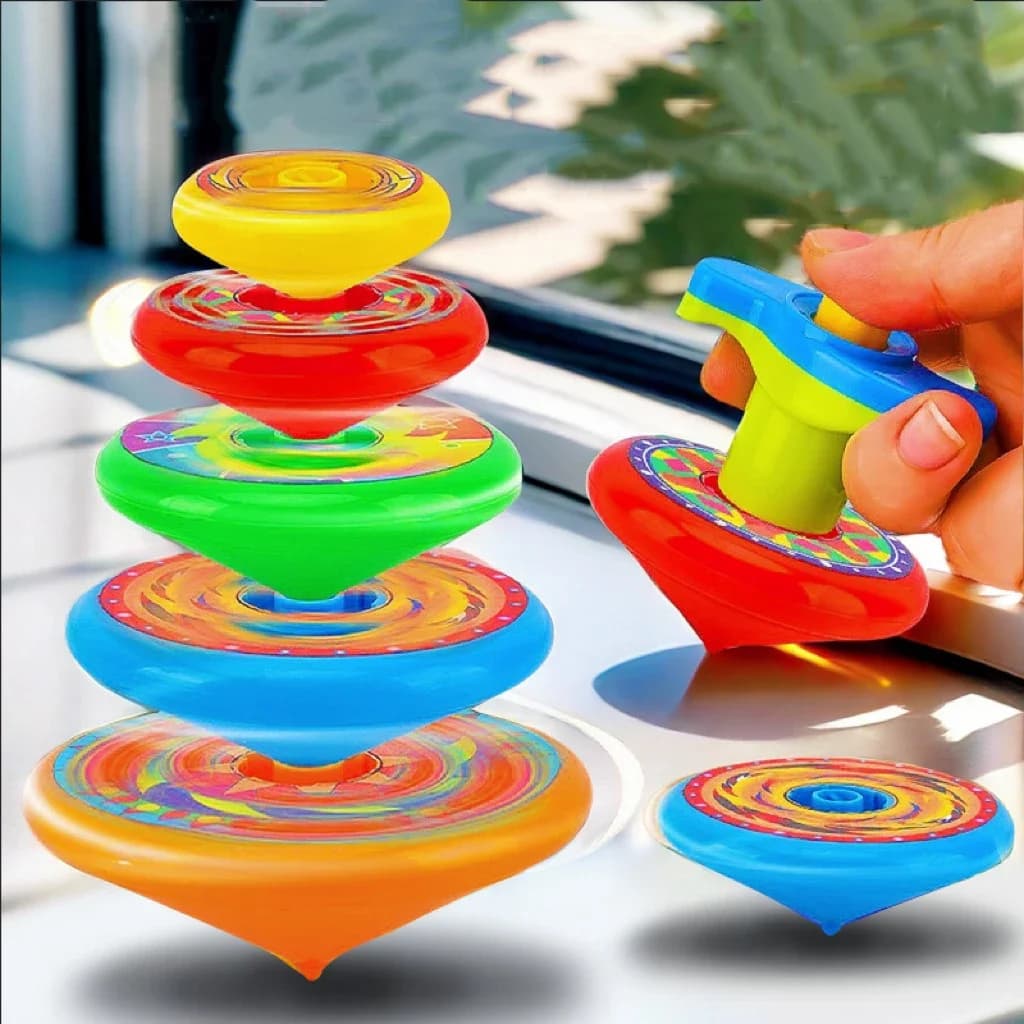 Kids Spinning Top Folding Gyroscope Spinning Toys Stacking Battle Gyroscope Toy Colorful Launcher Spinning Birthday Party Gift
