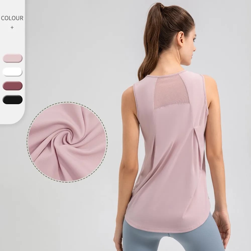 Women Summer Lightweight Cool Sports Cover Up Quick Dry Yoga Vest Loose Breathable Fitness Running Top