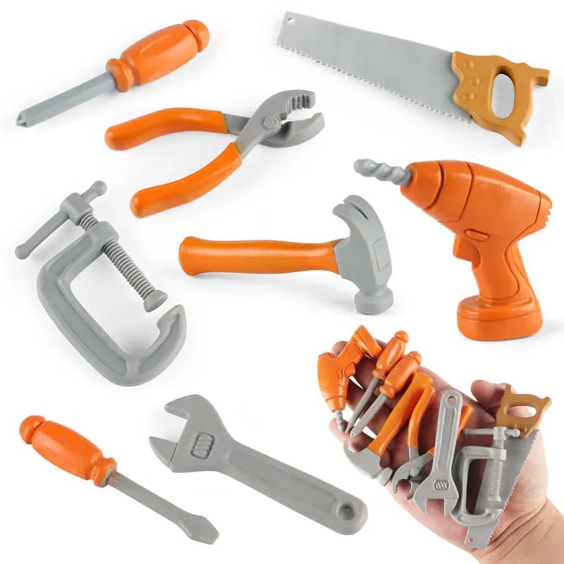 Montessori Educational Construction Toys Children Simulation Model Repair Tool Set Plastic Saw Wrench Pretend Play Gift For Boys